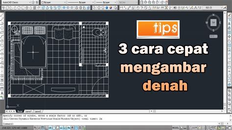 Tutorial Auto Cad Cara Menggambar Denah Dengan Mudah Dan Cepat Youtube