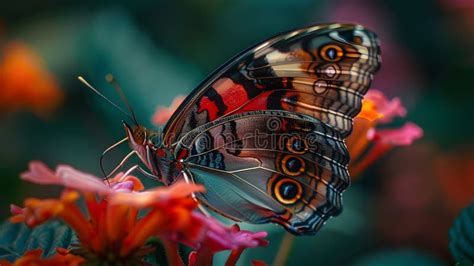 Beautiful Butterfly On Flower Petals In Colorful And Highly Detailed