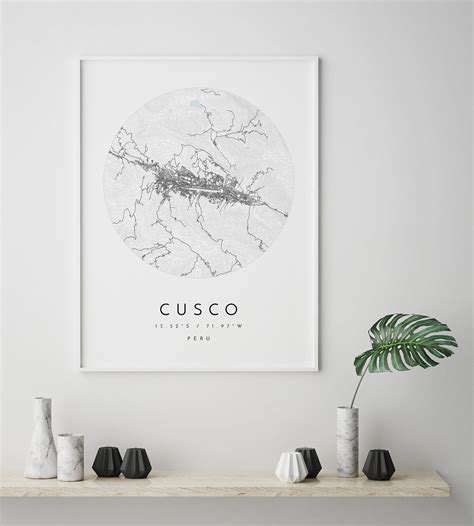 Cusco Map, Cusco, Peru, City Map, Home Town Map, Cusco Print, Wall Art
