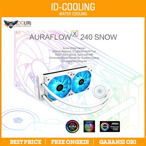 Jual Id Cooling Auraflow X 240 Snow Aio Liquid Water Cpu Cooler Rgb Sync Shopee Indonesia