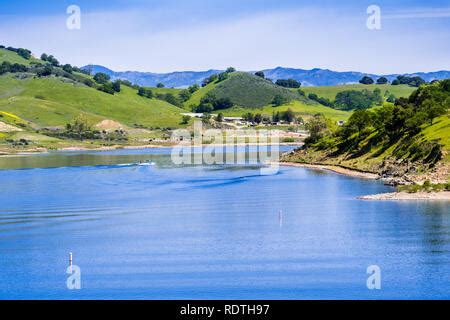 Aerial view of Calero reservoir, Calero county park, Santa Clara county ...