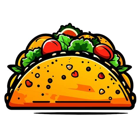 Tacos Mit Fleisch Und Gem Se Fastfood Vektor Illustration Premium Vektor