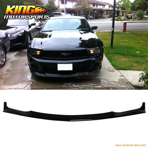 For 2010 2012 11 Ford Mustang V6 S Style Front Bumper Lip Painted Ebony