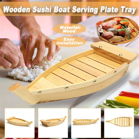 Japanese Cuisine Sushi Boats Sushi Tools Wood Handmade Simple Ship