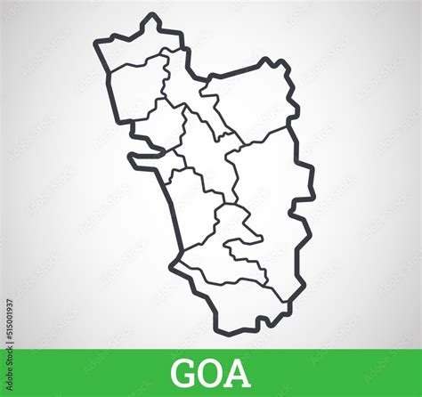 Simple Outline Map Of Goa India Vector Graphic Illustration Stock