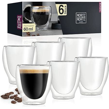 Creano Lot de 6 Verres à Expresso à Double Paroi Tasse à Cafe Verres