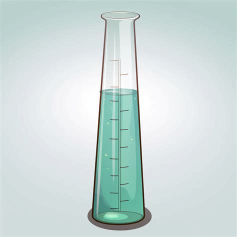 Image Of A Chemistry Glass Graduated Cylinder Clip Art Style Clip