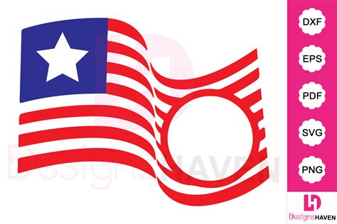 American Flag Monogram Svg Vector File Graphic By Designshavenllc