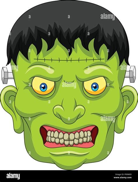 Cartoon zombie head isolated on white background Stock Vector Image ...