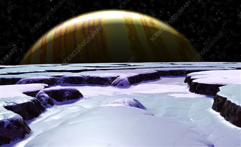 Surface of Europa, artwork - Stock Image - R384/0037 - Science Photo Library