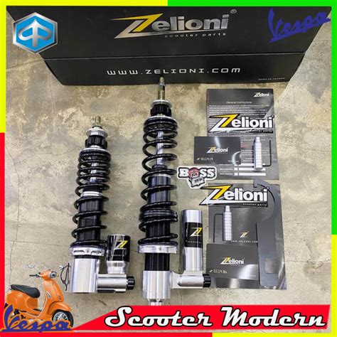 Jual Shock Tabung Zelioni Chrome Black Front Rear Vespa Sprint Iget