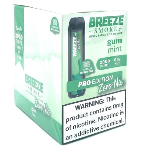 BREEZE PRO ZERO NIC- GUM MINT 10CT