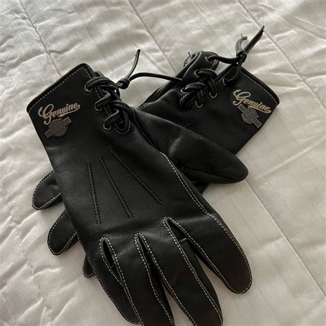 Harley Davidson Leather Gloves. Ladies Size Large, Bl… - Gem