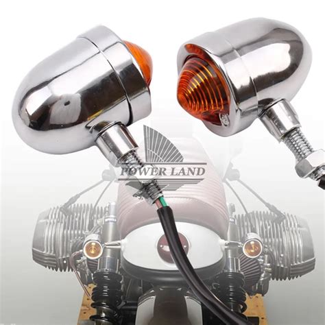 Xchrome Metal Turn Signals Amber Lights Indicators Bulb Bullet Style