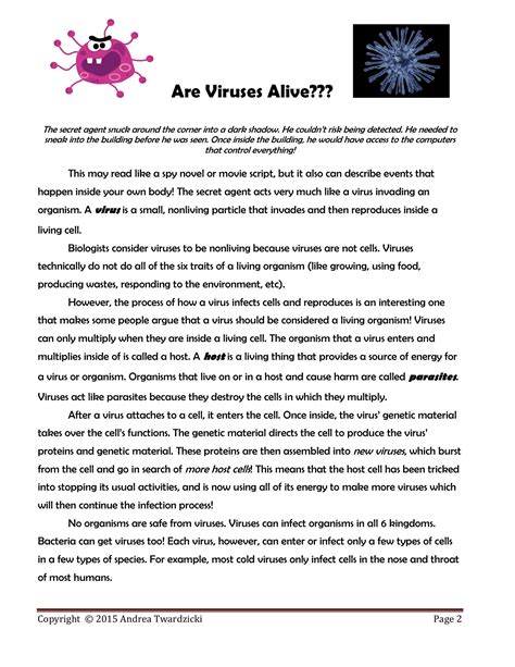 Are Viruses Alive Worksheet Printable Calendars At A Glance