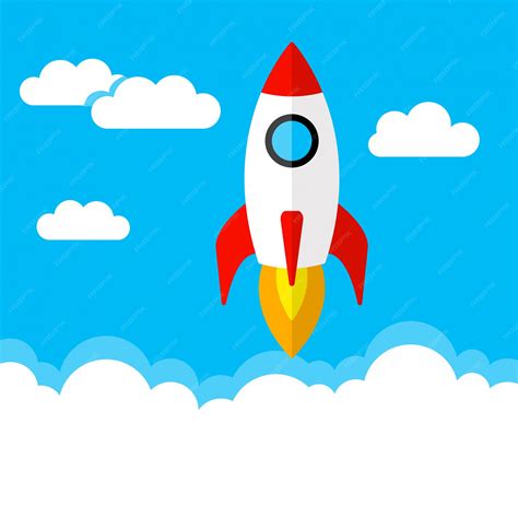 Premium Vector Rocket Launch Start Up Business Concept Illustration