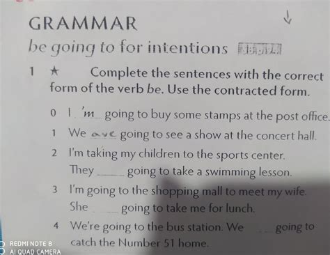 Grammar Be Going To For Intentions L Complete The Sentences With