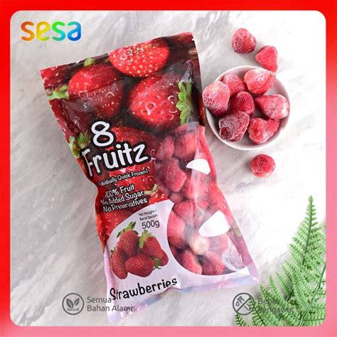 Jual 8 Fruitz Strawberries Frozen 500 G Buah Strawberry Beku Halal