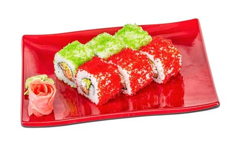 Premium Photo Tobiko Spicy Maki Sushi Hot Roll With Various Type Of