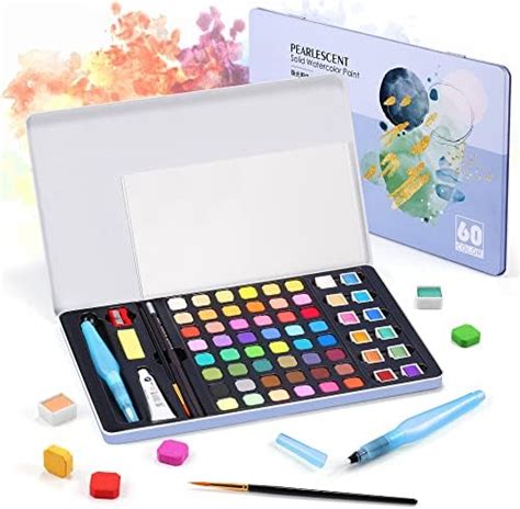 Dazspirit Aquarellfarben Set Farben Wasserfarben Kit Tragbar