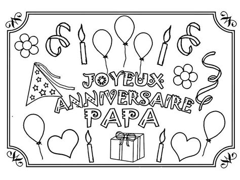 Coloriage anniversaire papa à imprimer Tête à modeler