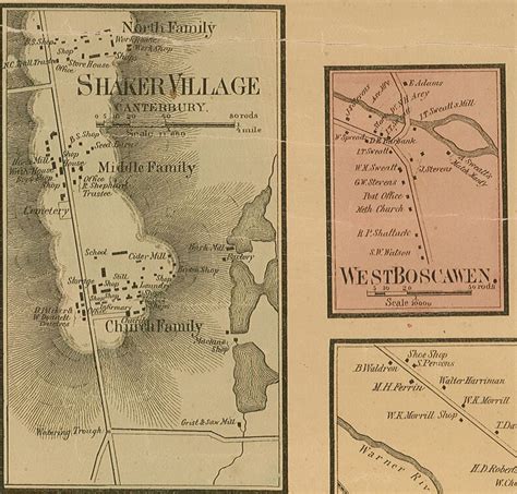 Merrimack County New Hampshire 1858 Old Wall Map Reprint - Etsy