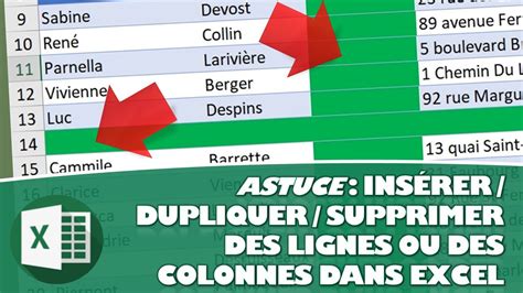 COMMENT INSÉRER DUPLIQUER SUPPRIMER DES LIGNES ET DES COLONNES DANS