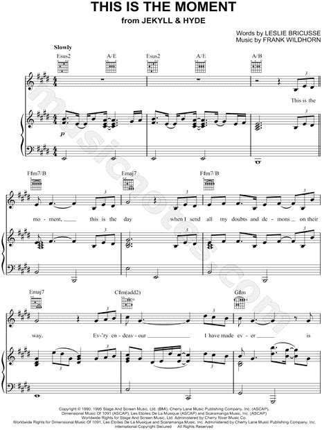 This Is The Moment From Jekyll And Hyde Sheet Music In E Major