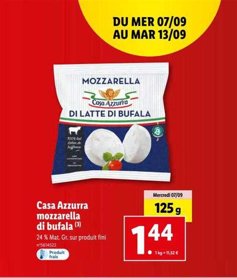 Offre Mozzarella Di Latte Di Bufala Casa Azzurra Chez Hyper U