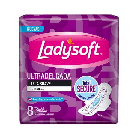 Toalla Femenina Ladysoft Ultra Delgada Tela Suave X8 San Roque