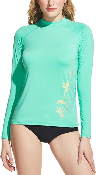 Tsla Womens Upf 50 Rash Guard Long Sleeve Uv Sun