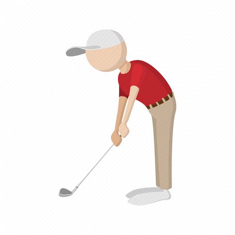 Cartoon Golf Golfer Golfing Player Silhouette Sport Icon