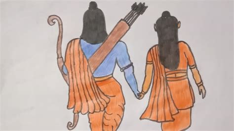 Shree Ram Sita Drawing Easy Step By Step Ram Mandir Ayodhya Drawing