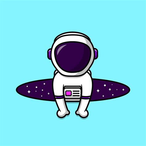 Lindo Astronauta En La Ilustración Del Icono Del Vector De Dibujos Animados Del Agujero Espacial