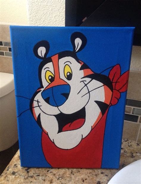 Tony The Tiger Original Acrylic Painting By Artox Headshots Hand