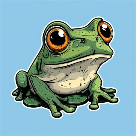 Cartoon Frog With Big Eyes Premium AI Generated Image