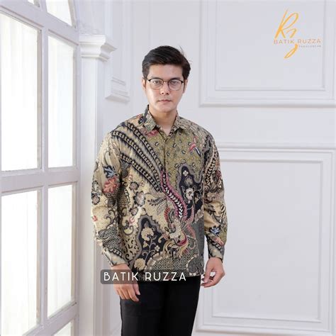 Kemeja Hitam Men S Batik Shirt Long Sleeve Batik Sogana Sentani Motif