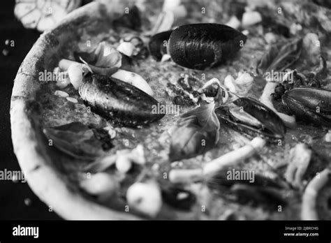 Delicious Italian Pizza With Fresh Seafood Stock Photo Alamy