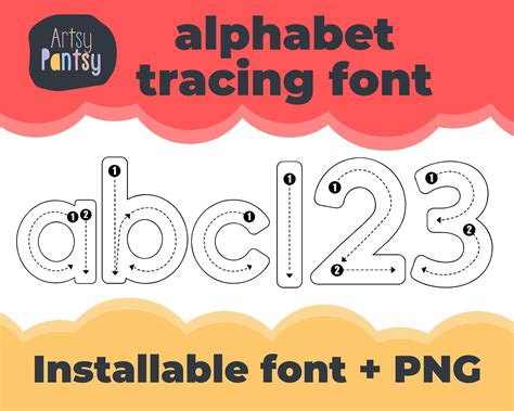 Fonts For Teachers Tracing Fonts Alphabet Letter Tracing Etsy - Letter Tracing Worksheets