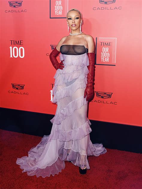 Doja Cat In Sheer Dress At Time 100 Gala Photos Hollywood Life