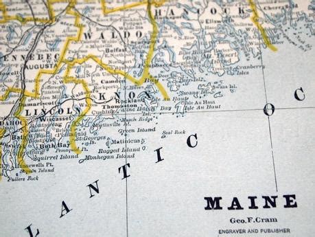 Beautiful Thing of the Day: Map of the Maine Coastline from 1884 (and ...