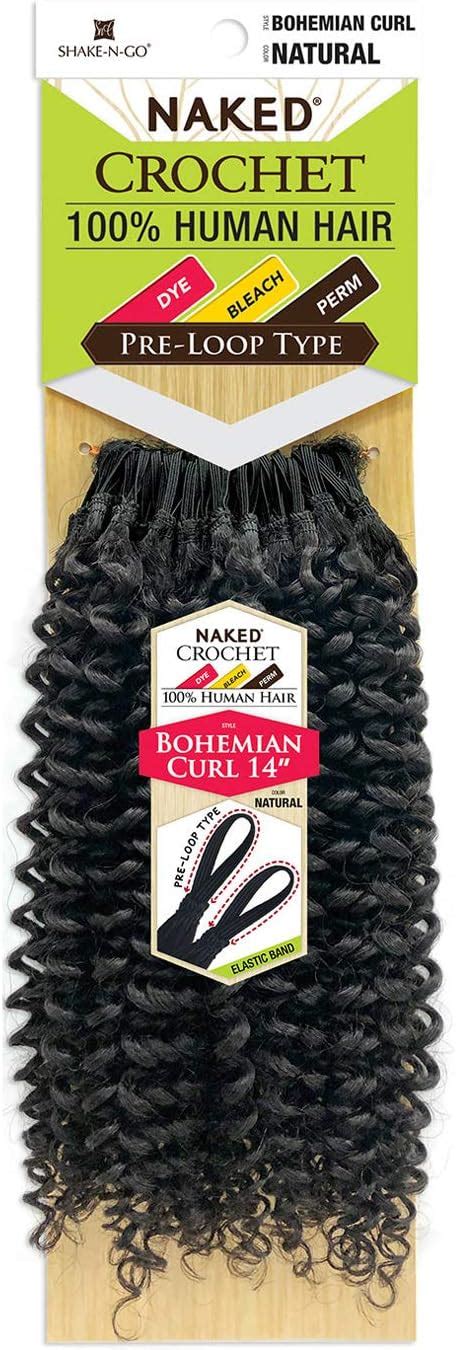Naked Human Hair Crochet Braids Pre Loop Type Bohemian Curl Pack