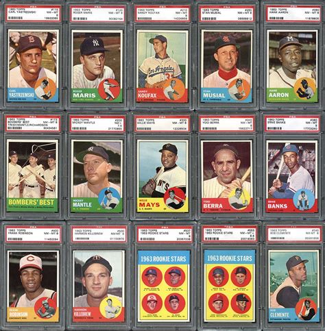 Lot Detail 1963 Topps Baseball High Grade Complete Set With Many PSA