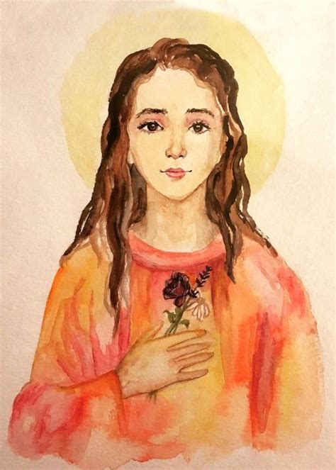 Saint Philomena Watercolor Print Philomena St Philomena Etsy In 2021