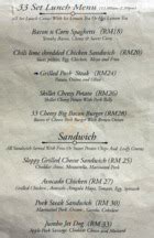 33 Blue Room, Petaling Jaya - 2a Jalan 51/225A - Menu and Prices