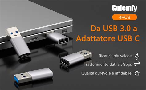 Adattatore USB C A USB 4 Pezzi USB C Femmina A USB Maschio Adattatore