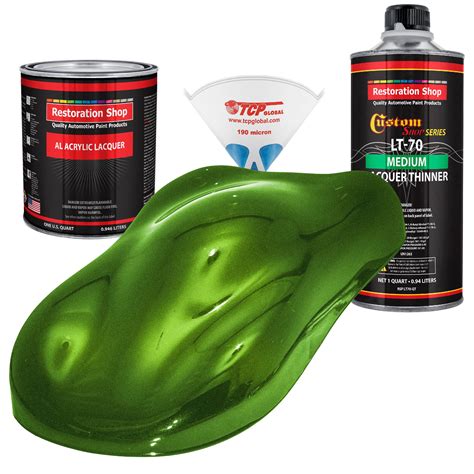 Restoration Shop Synergy Green Metallic Acrylic Lacquer Auto Paint Complete Quart Paint Kit