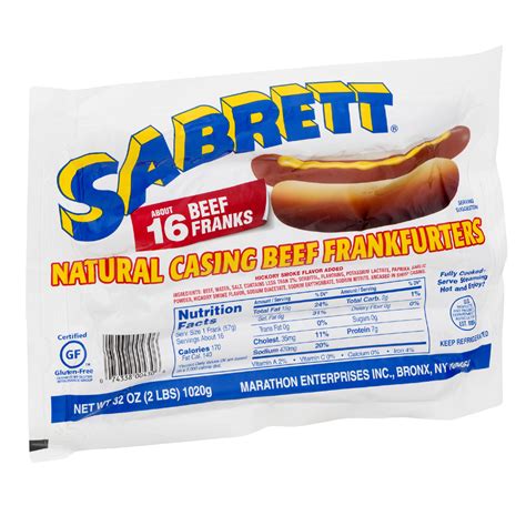 Nutrition Sabrett Hot Dogs