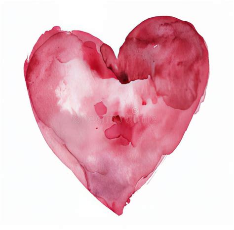 Pink Heart Painted With Watercolors Stock Photo Image Of Watercolors