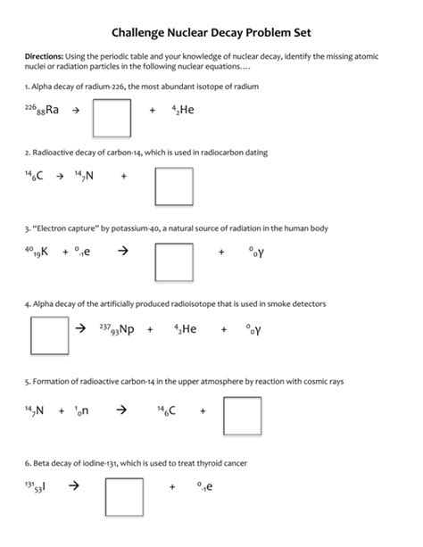 Nuclear Equations Alpha And Beta Decay Worksheet Answers - Tessshebaylo